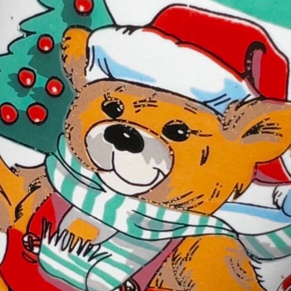 Vintage 80s Christmas Animal Mug Teddy Bear Wolf Penguin Fox Coffee Cup - Picture 5 of 7